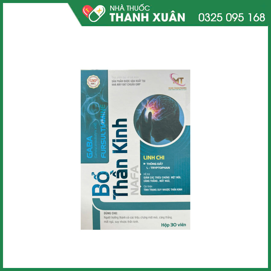 Bổ Thần Kinh NAFA giúp hỗ trợ giảm các triệu chứng mệt mỏi, căng thẳng, mất ngủ, cải thiện tình trạng suy nhược thần kinh